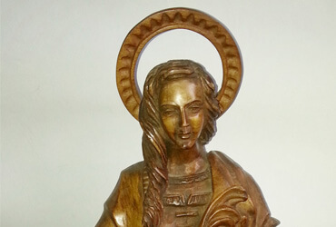 Aurelio Rodríguez - Santa Catalina mártir. | Dimensiones: 54 cms alto. | Tipo de madera: Nogal. | Precio $300.000.-