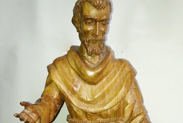 Aurelio Rodríguez - San Francisco de Asís con animales. | Dimensiones. 52 cms alto. | Tipo de madera: Nogal. | Precio:$600.000.-